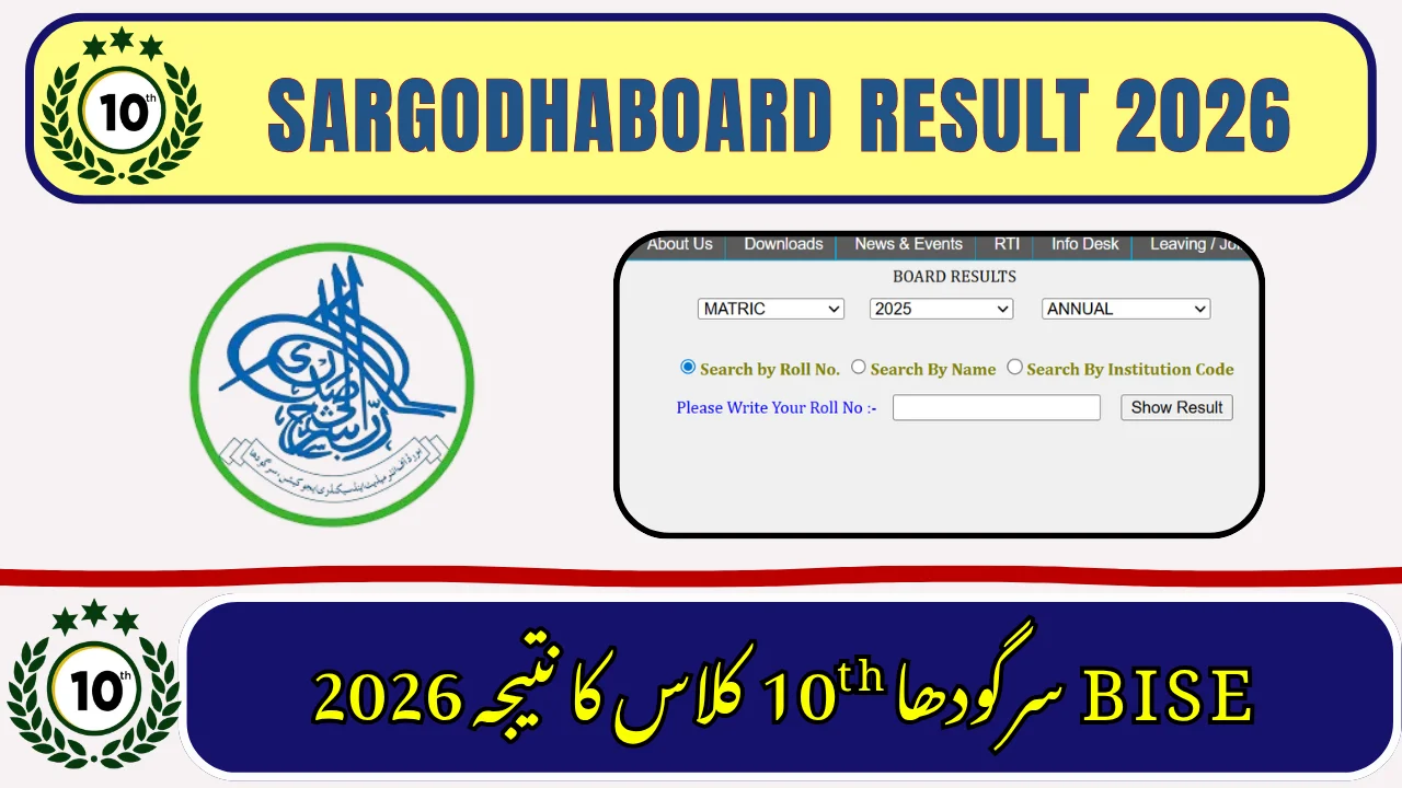 BISE Sargodha Matric Result 2026